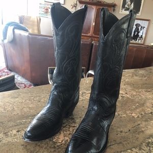 Dan Post women's western boots black snake skin